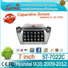 For Multi-Touch Screen Android 4.4.4 4-core Car stereo Radio DVD with Steering Wheel Control IPOD 3G wifi GPS for Hyundai ix35