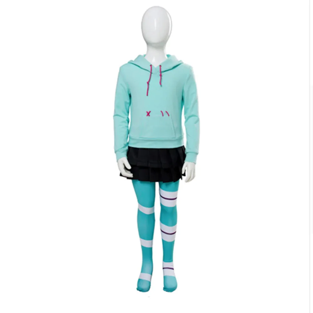 Wreck It Ральф Vanellope Von Schweetz Косплей Костюм для детей детские толстовки с капюшоном