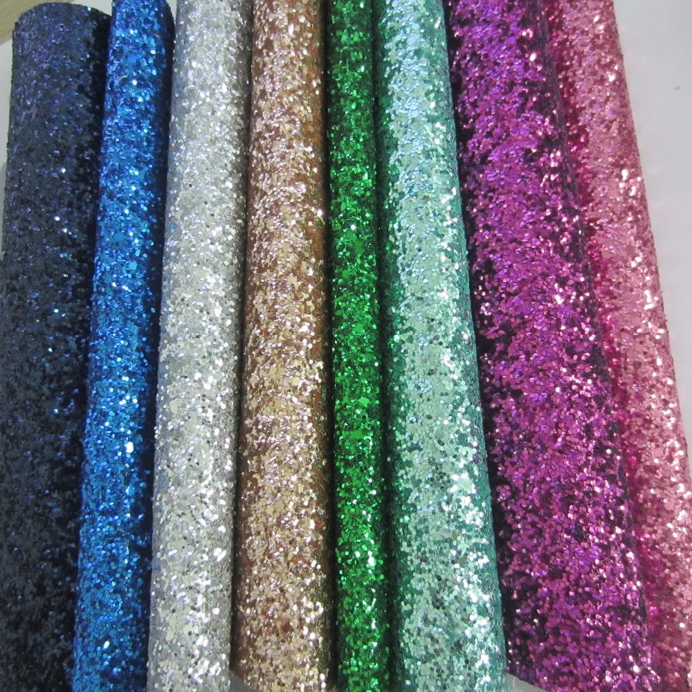 8pcs A4 size 30cm x 21cm chunky glitter leather fabric fashion piece