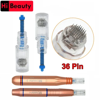 

10PCS/lot Disposable 9mm Screw Port Sterile 36 Pin Micro Nano Needles Cartridges For Charmant II Permanent Makeup Microblading
