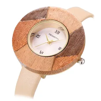 

New Dress Wristwatches Women Waterproof REBIRTH Wooden Watch Female Clock Fashion Casual Quartz Watches Girls Dress Montre Femme
