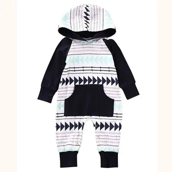 

Oklady Baby Jumpsuit Hooded Newborn Boy Girl Romper Long Sleeve Creepers Clothes with Hoodie Toddler Children Vogue Outfit 3-18M