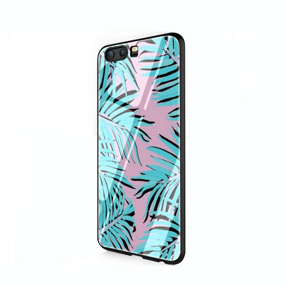 Palm tree Leaves pattern Tempered Glass Phone Cover Case For Huawei Mate P 10 20 30 Lite Pro Y9 Honor 8X 7A - Цвет: G7
