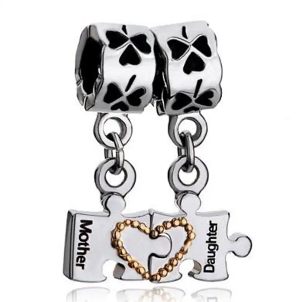 Free Shipping Mother Daughter Bracelet Heart Love Charm Clover Mother Daughter Bracelet Heart Love