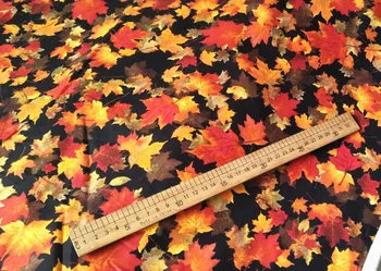

100*110cm Autumn leaves Maple leaf Cotton Sewing Fabric DIY Handmade Material Hometextile Patchwork