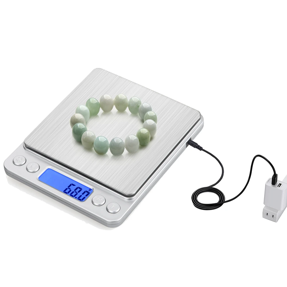 Цифровые кухонные весы с питанием от USB, 3 кг/0,1 г, прецизионные весы из нержавеющей стали для пищевых украшений, устройство для взвешивания, электронные весы с ЖК-дисплеем