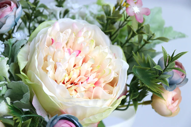 Wedding Bouquet for bridesmaids flowers artificial rose peony (13)