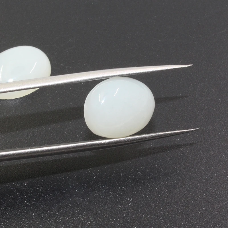 10mm*14mm Natural Chinese white jade loose gemstone for jewelry shop real nephrite stone for silver jewelry