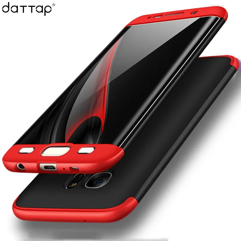 

daTTap 360 Full Protection Case For Samsung Galaxy S7 Edge S8 Plus Hard Armor PC Back Cover For Samsung S7 Case Cover Phone Case