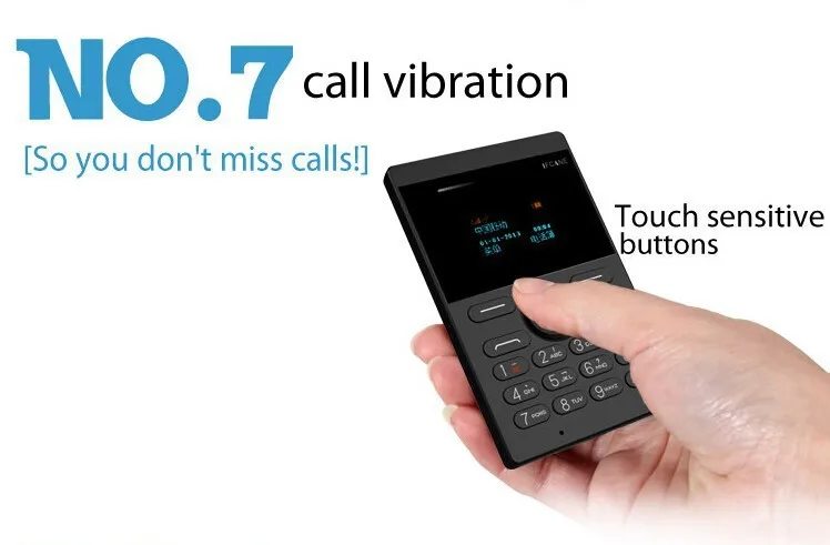 E1 mini Cell Phone Student Version ultra thin mini credit card Mobile phone FM Radio Bluetooth 335*200*71mm black 6