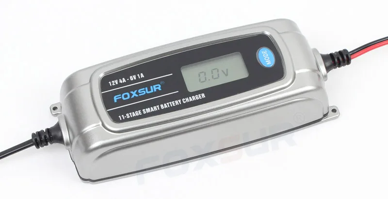 FOXSUR 12V 4A 6V 1A 11-stage смарт-зарядное устройство, игрушка и автомобиль AGM гель мокрый EFB зарядное устройство, lcd интеллектуальное зарядное устройство