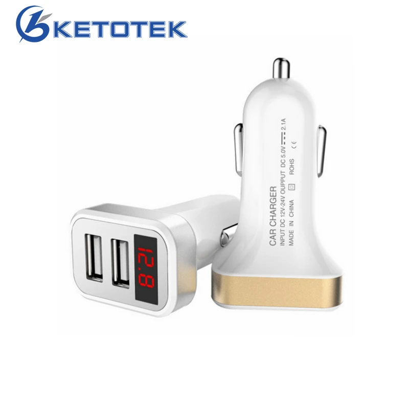 Digital DC Voltmeter Dual USB Port Car Charger for iPhone iPad Charging Adapter 2.1A Car-charger Double USB Voltage Detector Digital DC Voltmeter Dual USB Port Car Charger for iPhone iPad Charging Adapter 2.1A Car-charger Double USB Voltage Detector