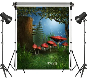 

Vinyl Fairytale Forest Night Mushroom Newborn Foggy Child 3X5FT Studio Backdrop Photography Photo Props Photographic Background