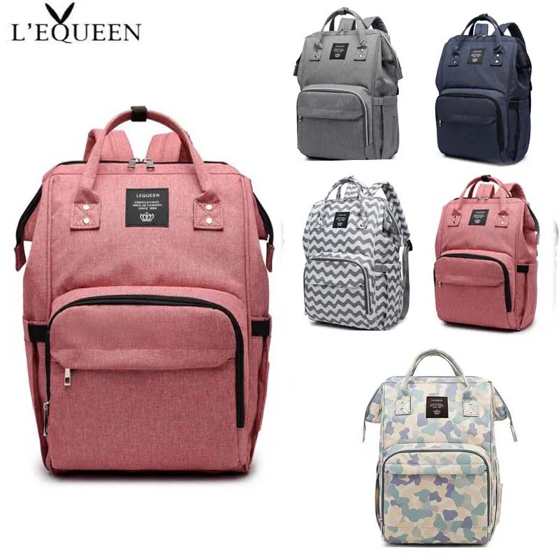 

LEQUEEN Fashion Mommy Diaper Bag Portable Maternity Diaper Bag Large Capacity Baby Bag Travel Backpack Waterproof Baby Care Bag