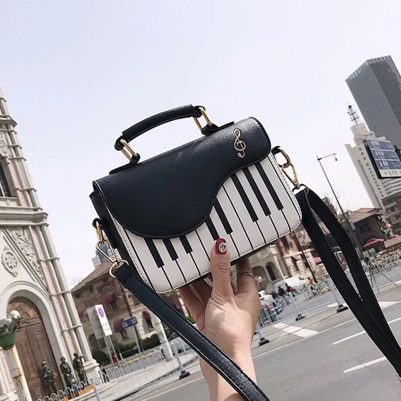 

2019 New Piano Pattern Women Leather Crossbody Messenger Handbag Woman Flap Fashion Black Shoulder Bag Bolsa Feminina Bag OC572