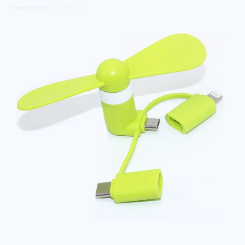 BinFul Мини 3 в 1 100% протестированный Портативный Micro USB C вентилятор для iPhone 5 6 7 plus 8 X
