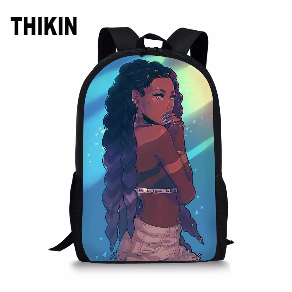THIKIN Black queen традиционные африканские художественные женские/парные/Детские рюкзаки, американские школьные сумки для девочек, рюкзак для подростков, ранец