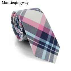 Mantieqingway мода плед галстук Для мужчин в полоску Галстуки Средства ухода за кожей Шеи Галстук Средства ухода за кожей шеи галстук для