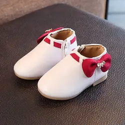 Сапоги "Принцесса", обувь для девочек, детская обувь для девочек платье из искусственной кожи; одежда для детей с бантиком обувь для девочек