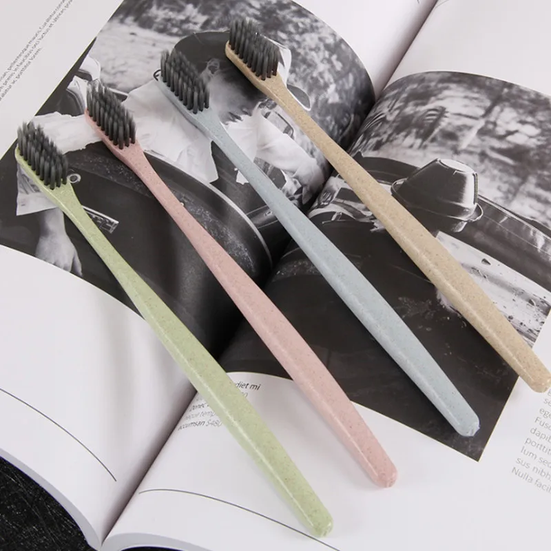 

4 Pcs/ Set Nano Ultra Soft Oral Hygiene Bamboo Charcoal Toothbrush Solid Color For Adults Children