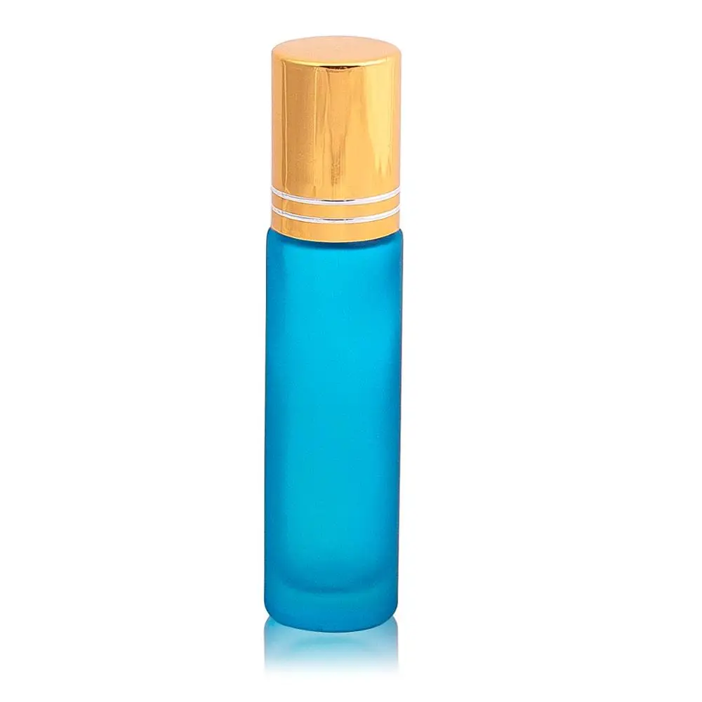 9 цветов 10 мл портативный матовый стеклянный ролик роликовые эфирные масла флаконы для духов контейнер для распыления путешествия бутылка для многоразового использования - Цвет: 1PC Blue