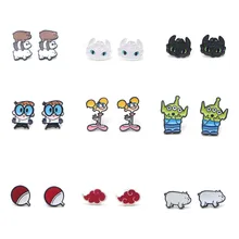 V150, 1 пара, Мультяшные, Как приручить дракона, беззубичные серьги-гвоздики для женщин, из нержавеющей стали, пирсинг, Корея, серьги, детские подарки