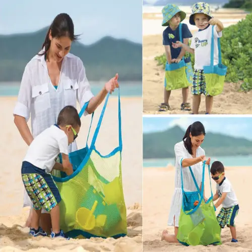 

1Pcs Portable Mesh Children Beach Storage Bags Dredging Tools Toy Quick Storage Bag Handbag Travel Organizer Container Case