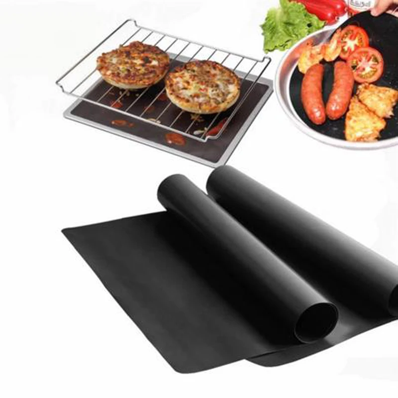2PCS Non stick BBQ Grill Mat Barbecue Baking Liners Teflon Cooking Sheets Kitchen Cooking Tools