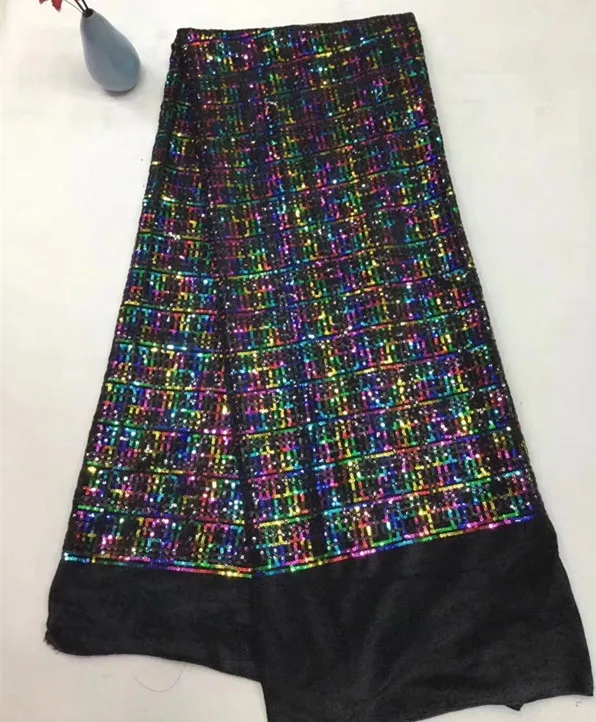 

African sequins lace Fabric High Quality African French Net Lace Fabric Embroidery Tulle Lace For dress Woman