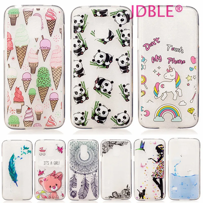JDBLE Soft TPU Case For Samsung Galaxy S4mini S5mini Cover Cases Ice cream Cute Unicorn Girl Cartoon Pattern Funda Capa Coque |