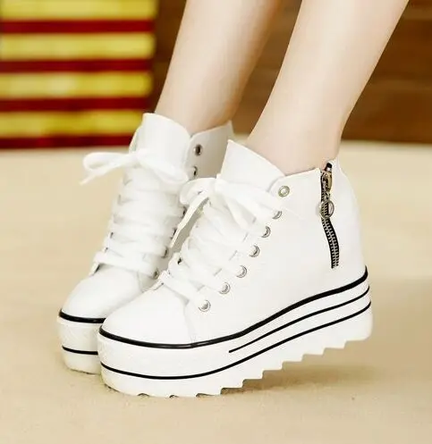 A la moda Women wedge Sneakers bonitos zapatos de lona enredaderas zapatos de plataforma tamaño 35
