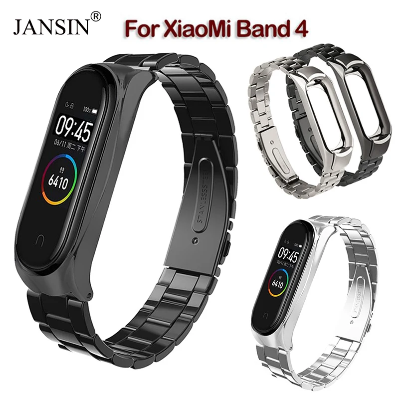 Металлический ремешок для Xiaomi Mi Band 4 браслет из нержавеющей стали band NFC