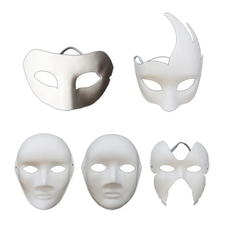 

Thickened DIY Environmentally Friendly Paper Pulp Mask Halloween Dance Party Blank Hand-painted Mask