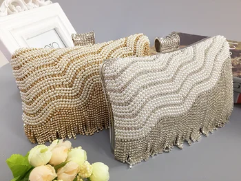 

Bolsa Sale Polyester Single Clutch Designer Handbags High Quality 2015 Europe New Shine Diamond Bride Bridesmaid Pearl Chain Bag