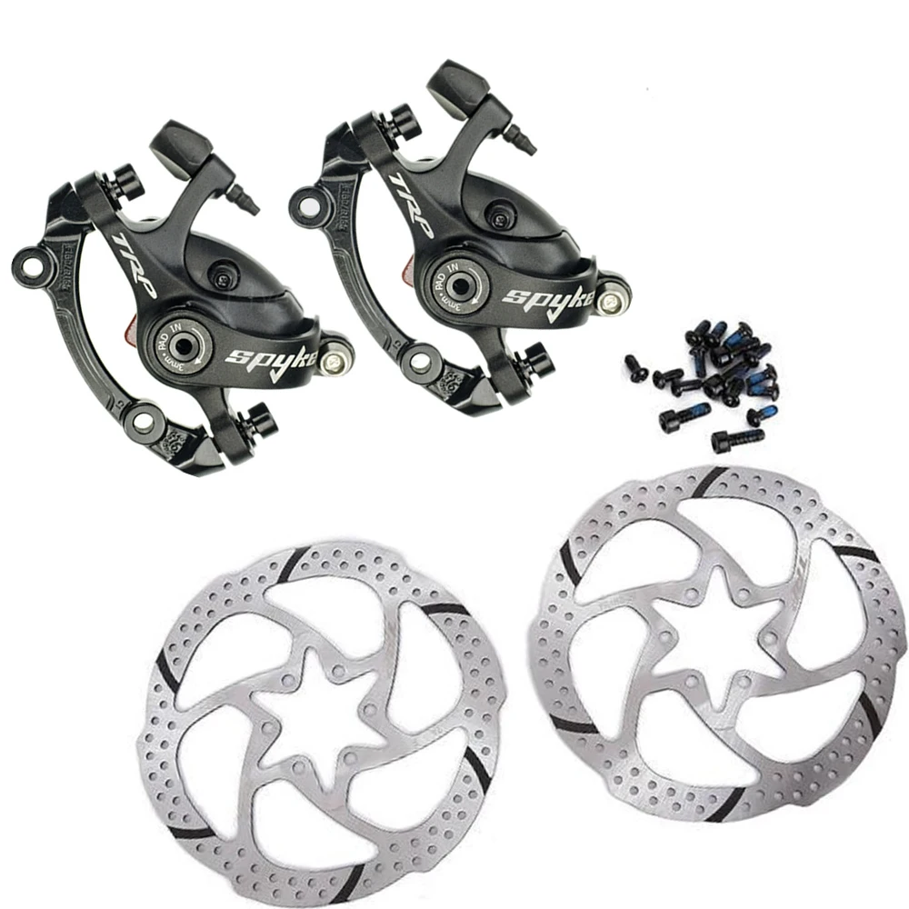 

TRP Spyke Alloy Mechanical Disc Brake Caliper SPYKE calipers Front / Rear / Pair w/ or w/o 160mm Rotor with Adapter Screws