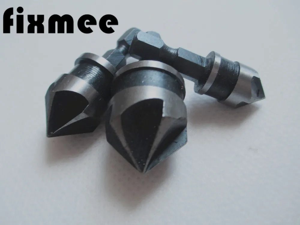 Fixmee 3 шт шестигранным хвостовиком 5 Флейта 90 Dgree черный оксид сверла зенкер