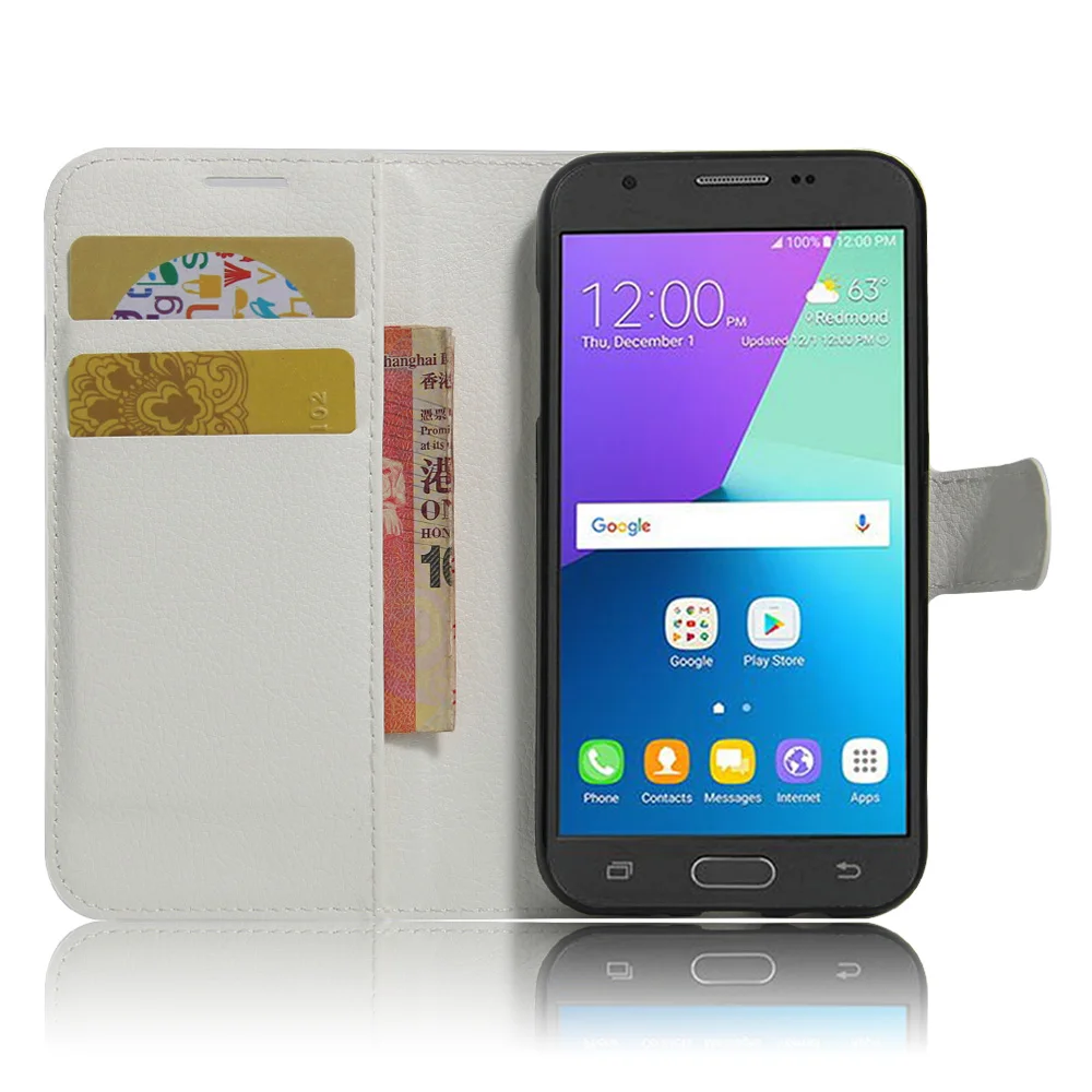 

Wallet Style Case for Samsung Galaxy J3 Prime Litchi Texture Flip Leather Cover Case for Samsung Galaxy J3 2017 With Card Slot