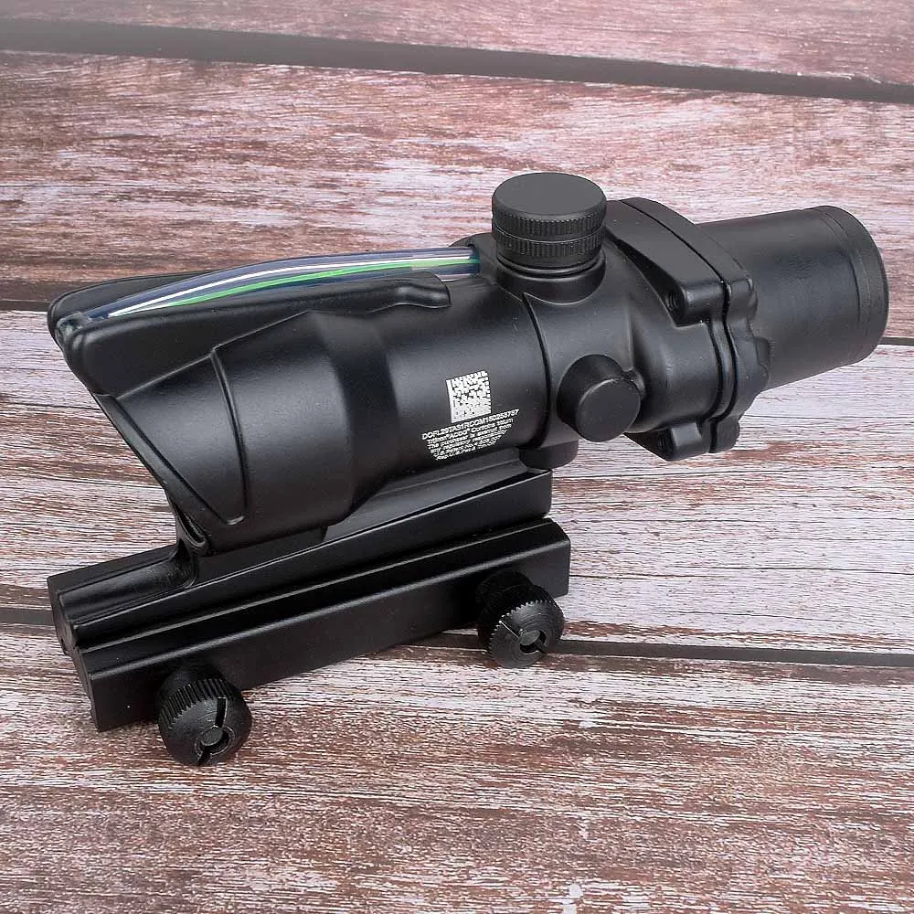 

Hunt sight Hunting ACOG 4X32 Real Fiber Optics Chevron BDC Reticle Red Green Illuminated Riflescope for Rifle .223 .308 Caliber