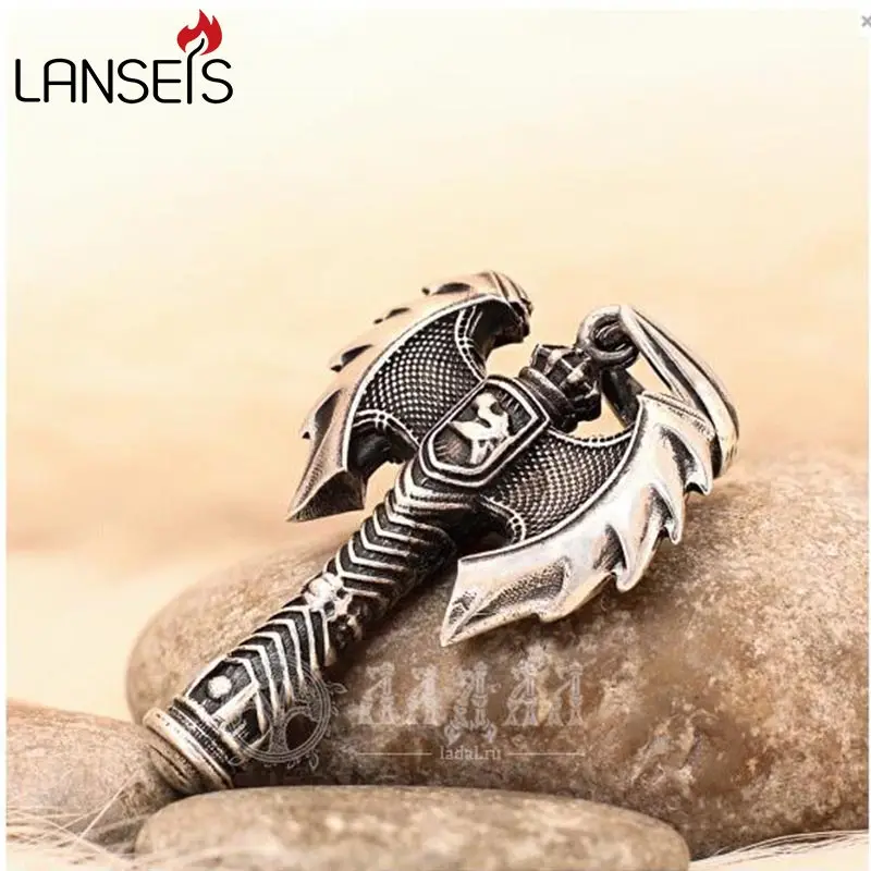 

lanseis10pc Ancient Greece viking Axe weapon pendant Minos amulet necklace ,it's signify Feminism women jewelry