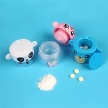 Portable Cut Pills Box Mini Travel Medicine Case Cute Cartoon Home Pill Crusher Drug Divider Tablets Milling Container Storage