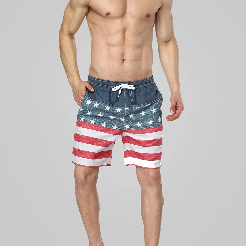 Charmleaks Men Swimshorts American Flag Beach Shorts Swimwear Briefs Man Swimsuits Trunks Sea Short Bottoms