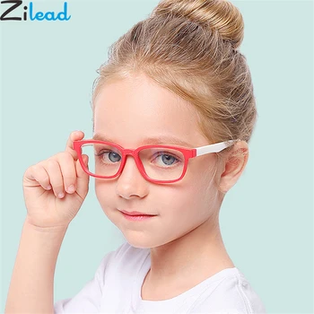 Zilead nouveau bébé Anti-bleu lumière Silicone lunettes marque enfants doux cadre lunettes plaine lunettes enfants yeux renommée Eywear mode