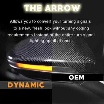 

Flowing Dynamic Sequential Rear Mirror Turn Signal Light Passat B7 CC Jetta MK6