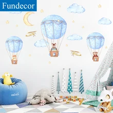 [Fundecor] DIY Мультяшные животные воздушный шар наклейки на стены для детской комнаты детская спальня Наклейки на стены самоклеящиеся фрески