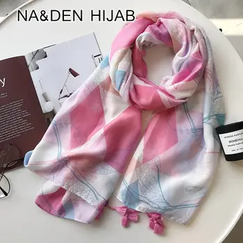 

Fashion rhombus with tassels viscose muslim hijab women spring and summer scarf/scarves bandana wraps fast shipping 10PCS
