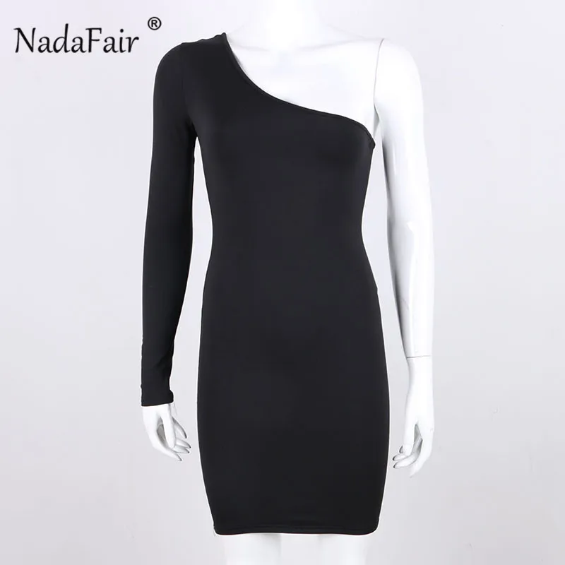 one shoulder black dress01