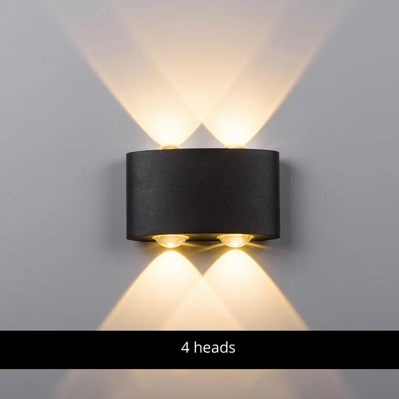 Белые Черные Настенные светильники Алюминиевый абажур осветительный прибор для прикроватной тумбочки для гостиной освещение AC85-260V теплое или холодное освещение - Цвет абажура: 4 black
