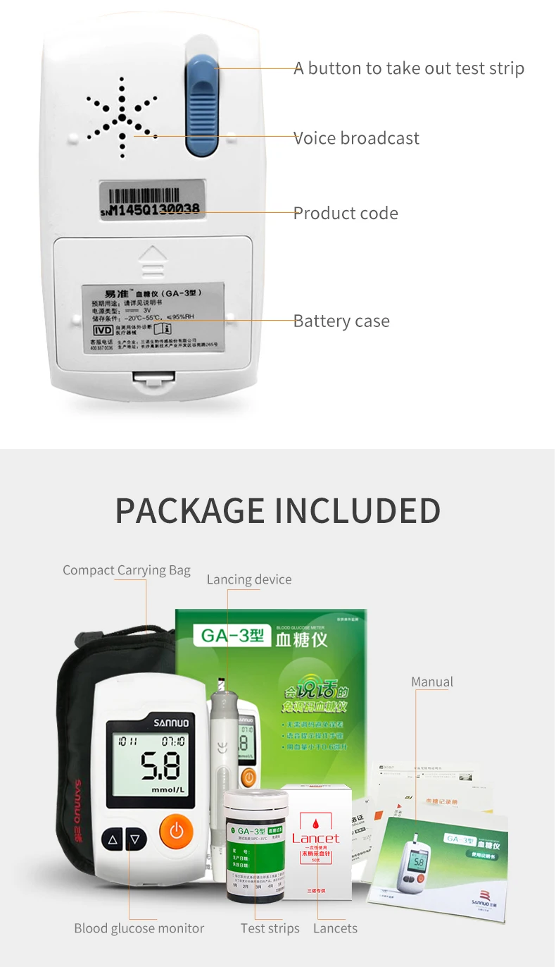 Glucometer, Diabetes Medical Devices, Test Strips Lancets, Sugar Meter Tester