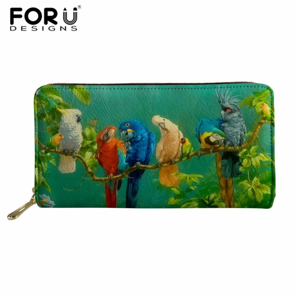 Tanie FORUDESIGNS papuga kobiety długi portfel duża pojemność portfele torebka damska Lady torebki etui na telefon posiadacz karty Carteras