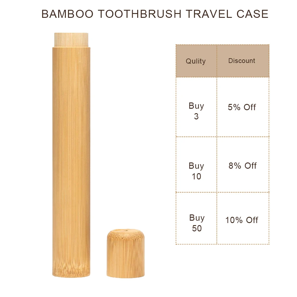 

Natural Bamboo Tube For Toothbrush Eco Friendly Case Hand made Bamboo Toothbrush Tube Portable Travel Packing